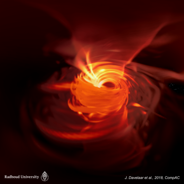Image from a VR simulation of a black hole