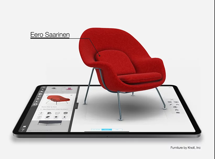 Morpholio partnered with Knoll to deliver the modern designs in AR