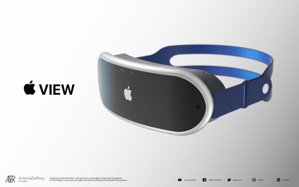Apple mixed reality headset render by Antonio De Rosa based on the drawings by The Information