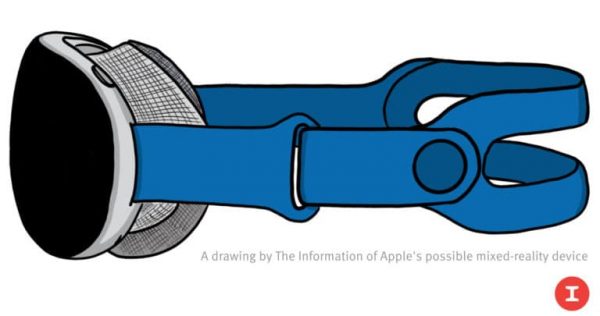 A rendering of Apple mixed reality device